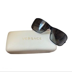 Versace Shield Wraparound Sunglasses